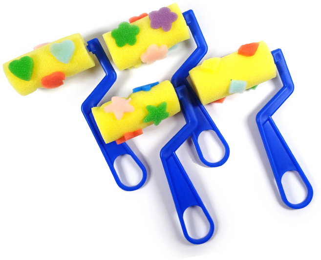 스폰지도장 모양롤러 4종세트 물감 찍기 놀이, 1개