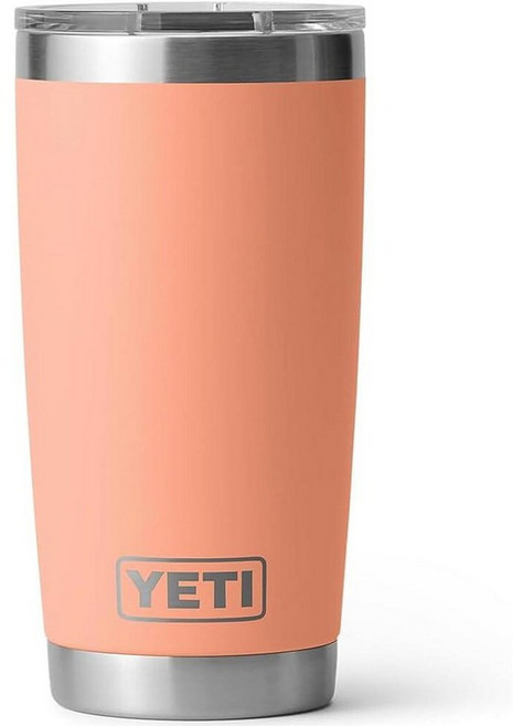 YETI 램블러 20온스 텀블러 스테인리스 스틸 진공 단열 MagSlider 뚜껑 블랙 377748, 저지대 복숭아