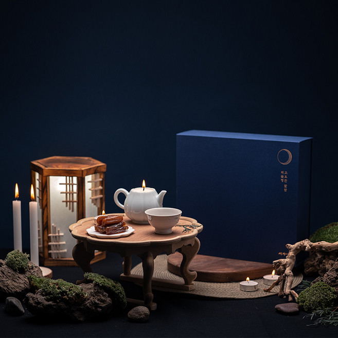 궁중비법 서가 치술령 고요한달밤 양가 부모님 첫인사 상견례 선물 국산 도라지정과 인삼정과 세트, 고요한달밤 + 버건디 맵시 보자기, 1세트, 700g