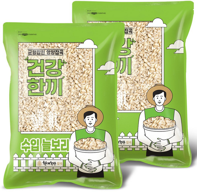 한끼농산 수입 늘보리, 2개, 5kg