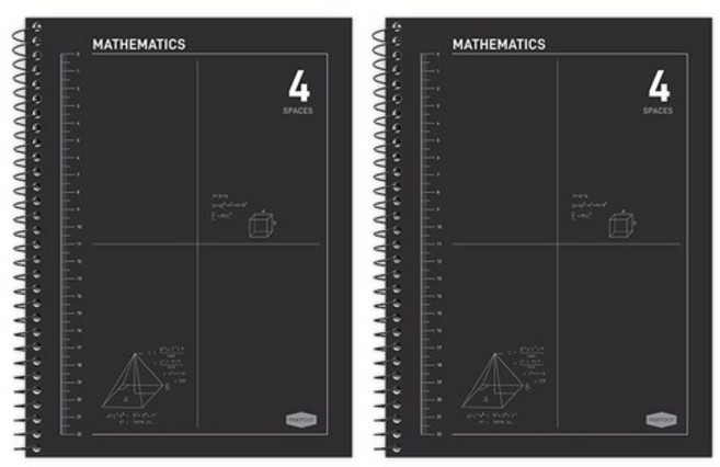 핑크풋 3000 4분할수학연습장 국어/깍두기노트, BlackColor, 6개