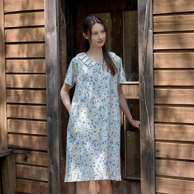 라페어 LAFFAIR 워터 그린 핀턱 카라 원피스 LWMDAOP0402-GR 458583