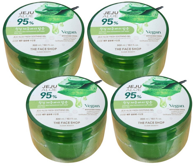더페이스샵 신선한 제주 알로에 수딩젤, 300ml, 4개