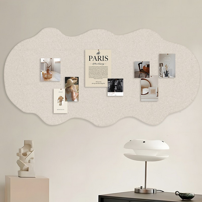 펠트보드 포토 사진 걸이 구름 방꾸미기 벽에 사진붙이기 폴라로이드 인생네컷 장식, 30x60, 베이지