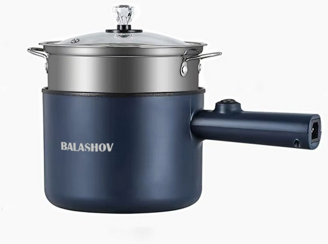 220V 다기능 쿠커 가정용 싱글/더블 레이어 핫 팟 전기 밥솥 학생 기숙사 미니 스틱 팬 냄비, 200430-bule2