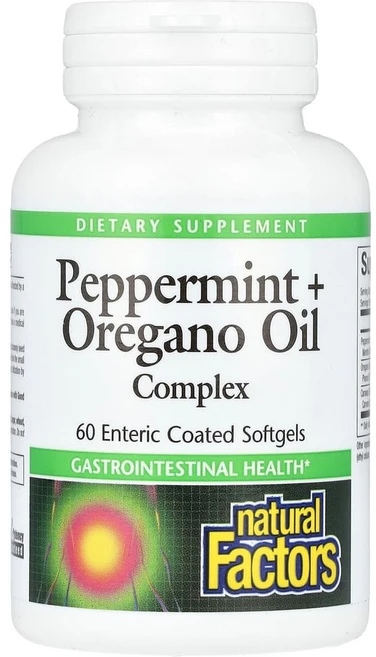 네츄럴펙터스 페퍼민트 + 오레가노 오일 복합체 장용 코팅 소프트젤 60정, 1개 - 쿠팡