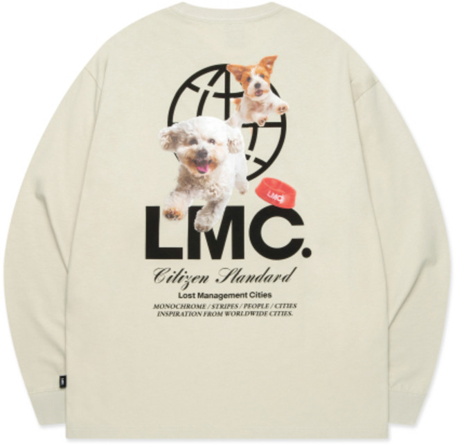[엘엠씨] LMC FLYING PUPPY LONG SLV TEE sand