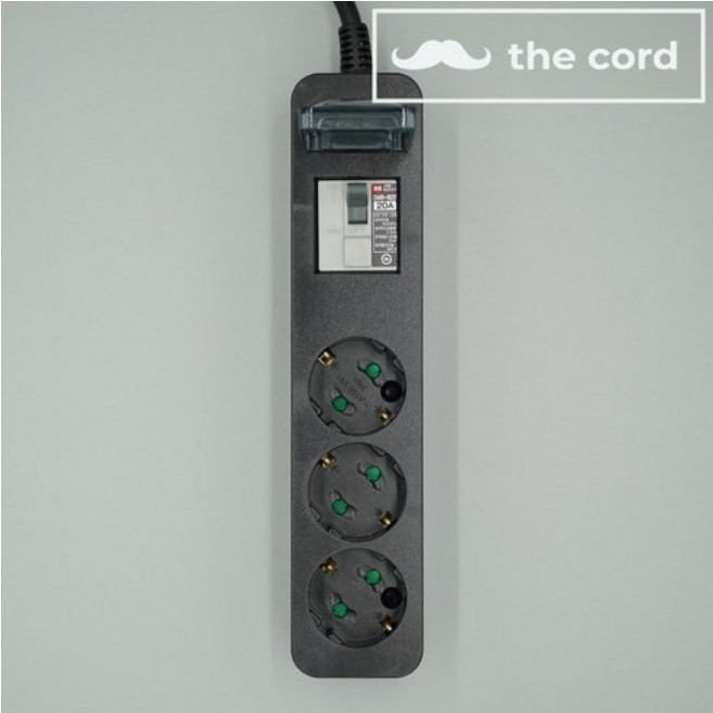 디멘 에어컨 고용량 멀티탭 대용량 4000W 과부하차단, 3구 누전차단 블랙, 1.5m, 1개