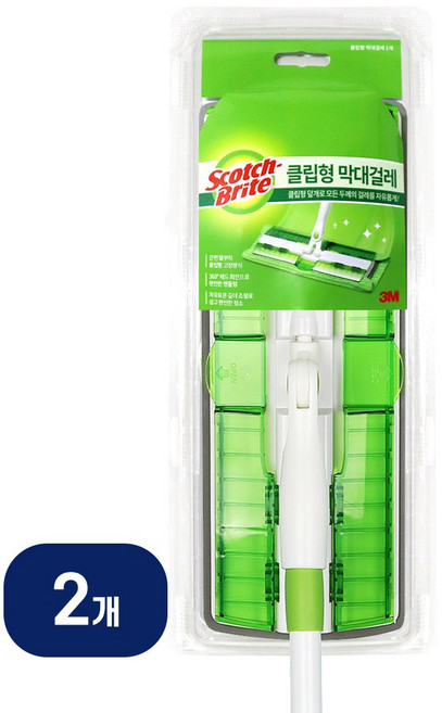 3M 스카치브라이트 클립형 막대걸레 대형+물걸레1매, 2개