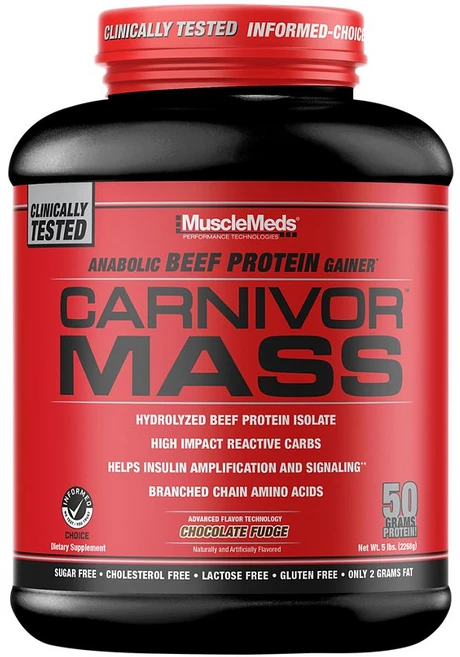 MuscleMeds CARNIVOR MASS 카니버 매스 6 lbs, 2.268kg, 1개, 초콜릿 퍼지 - 쿠팡