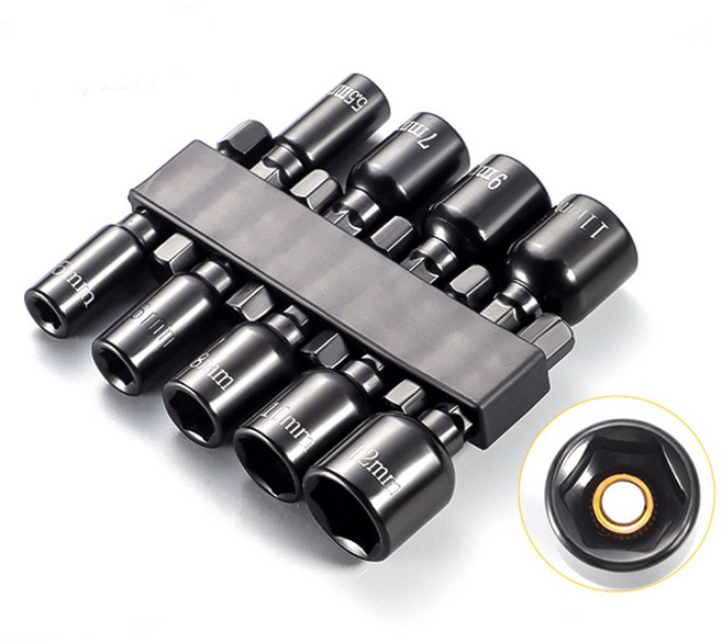 자석 육각 소켓 비트 9종 1세트 mm 복스알 마그네틱 전기 전동 드릴, 1개