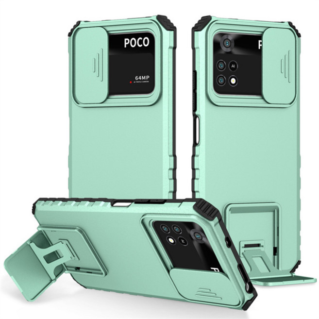 Xiaomi Poco X4 Pro 케이스 충격 방지 갑옷 슬라이드 렌즈 뒷면 커버 Poco Poko Pocco Little X4Pro X 4 Pro 4Pro X4 5G 케이스, [00] For Poco X4 PRO 5G, [00] Light Blue