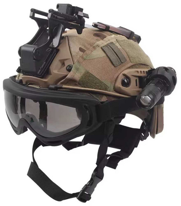 어린이 서바이벌 육군 방탄모 헬멧 제품 보호장비 위장 게임 훈련용 전투, 1개, 9. 헬멧+커버+OP 고글