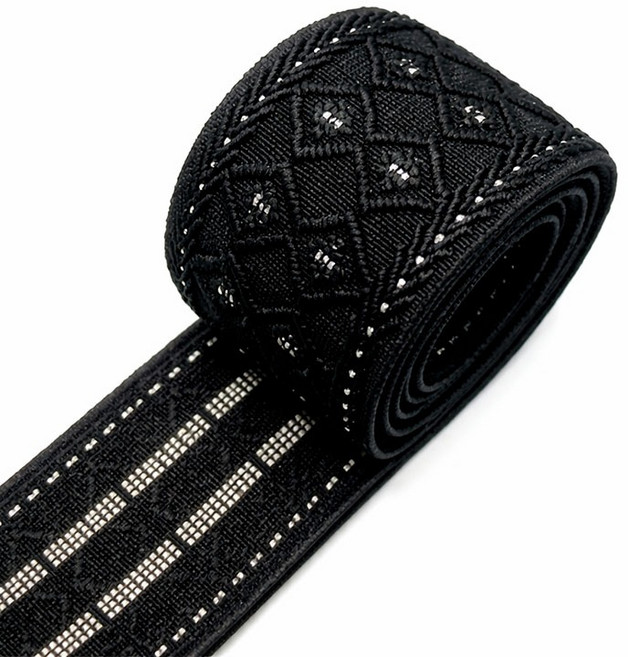 [청라핸즈] 허리고무밴드 고무줄 다이아 펄실버 50mm 양면 (09-716)