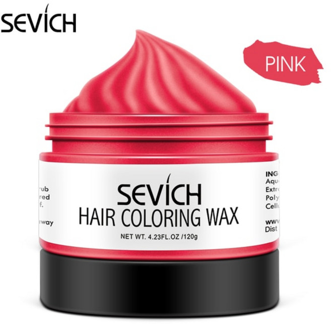 Sevich 패션 임시 헤어 왁스 염색 크림 스타일링 포마드 블루 컬러 강한 여성 및 남성 10 색, [10] Pink, 120g, 1개