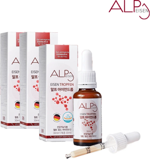 알프뉴트리션 알프 아이언드롭 3중 기능성 액상형 철분제, 30ml, 3개 - 쿠팡