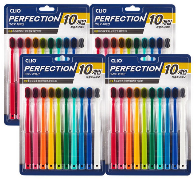 크리오 퍼펙션 차콜 초극세모 비비드 칫솔 40입, 40개