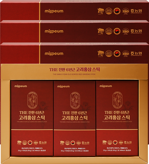 더 진한 6년근 고려홍삼스틱, 600g, 3박스
