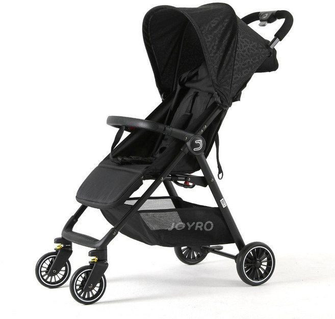 조이로 JR2 휴대용 초경량 기내반입 여행용 접이식 유모차, 블랙