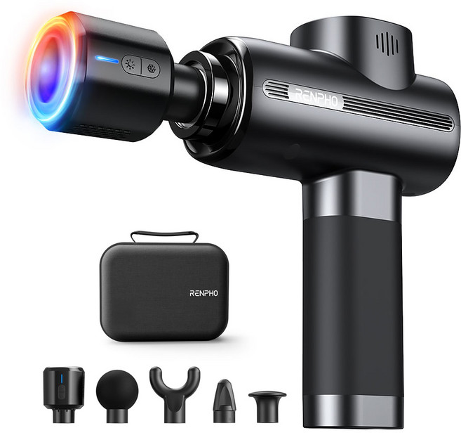 RENPHO 렌포 써마쿨 냉온열 마사지건 냉온찜질 무선 전동 마사지기, 블랙, R-C003H
