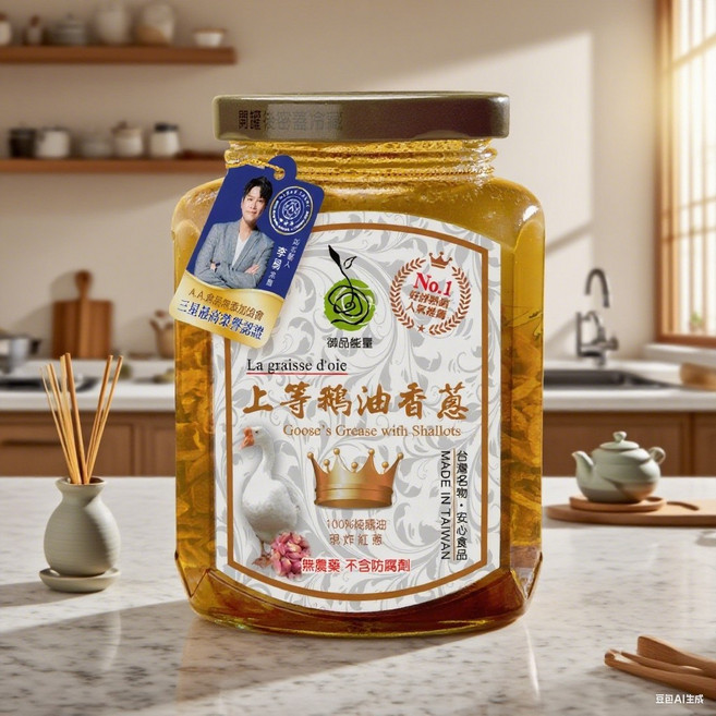 上等鵝油香蔥，嚴選台灣紅蔥頭，無添加防腐劑, 1個, 上等鵝油香蔥1瓶(350g)