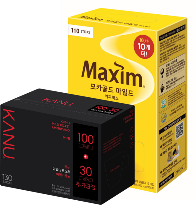 맥심 모카골드 커피믹스 110입 + 카누 미니 마일드 130입