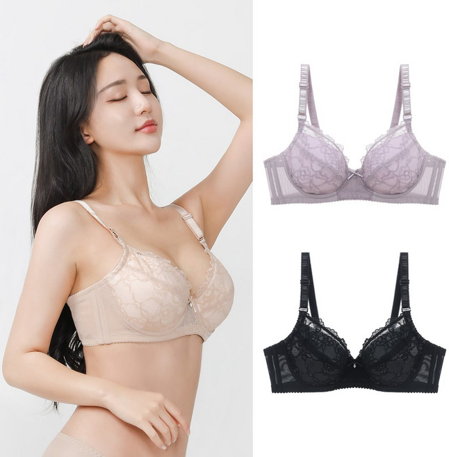 비너스 자스민 여성 빅사이즈 브라 CDEF 컵 브래지어 홑겹 레이스 브래지어 부인용 풀컵 JBR8005