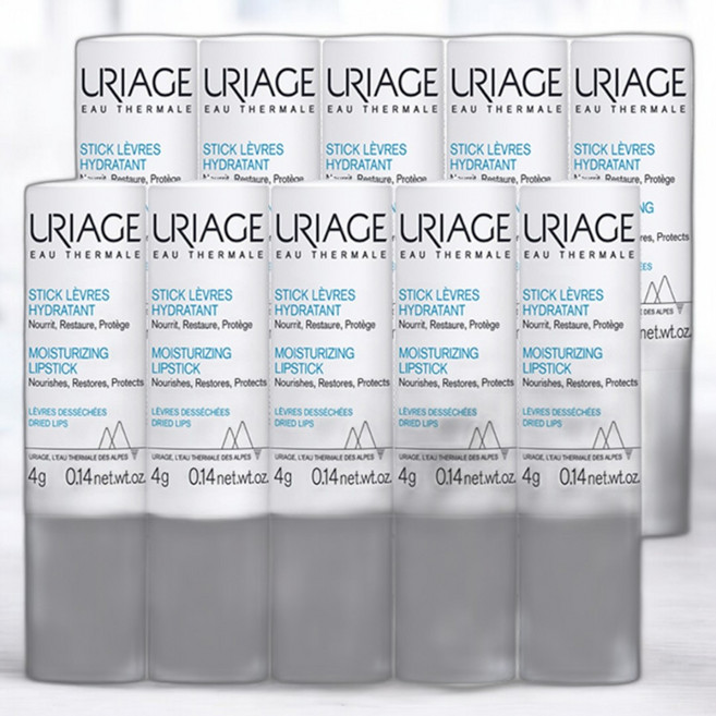 URIAGE 프랑스 정품 유리아쥬 스틱 레브르 오리지날 립밤 4g 10개, 투명