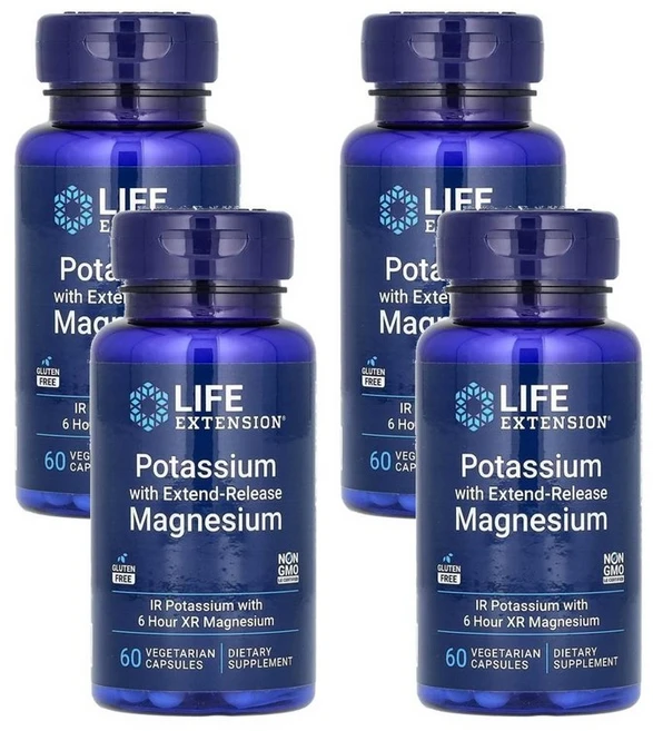 라이프 익스텐션 칼륨 + 익스텐드-릴리즈 마그네슘 캡슐, 4개, 60정 - 쿠팡
