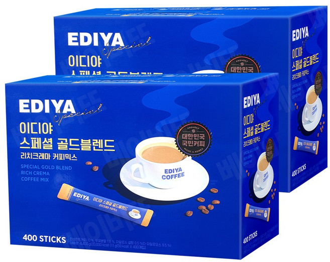 이디야 스페셜 골드블렌드 커피믹스, 11g, 400개입, 2개