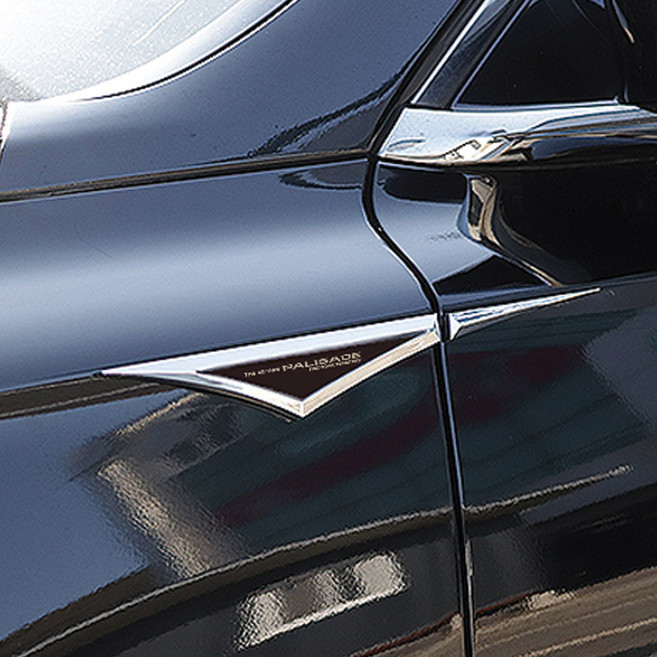 비브랜드 사이드미러 엠블럼 액세서리 휀다 몰딩 기스 스크래치 가림 데칼패드 커버 디올뉴팰리세이드 호환가능 용품, 다크그레이(4p)