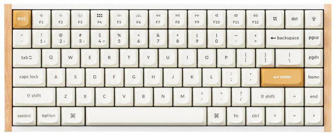 키크론 HE RGB 핫스왑 마그네틱 스위치 게이밍 기계식 유무선 키보드, 우드 화이트, 키크론HERGB/K2H_Q1, 제조사축