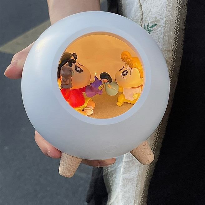 짱구 LED 무드등 캐릭터 취침등 짱구 블루투스스피커, 오프 화이트 A