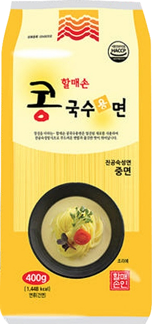 할매손 콩국수용 치자 중면, 5개, 400g