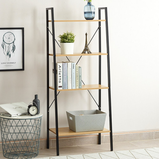 예다움 하노버 다용도 3단선반 좁은 작은 사이드 이쁜, 3.하노버 책장 4단 600:블랙 (B0264)