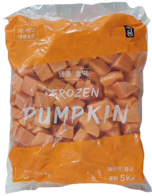 (죽용) 냉동 호박 10kg (5kg*2개) 손질호박, 1개
