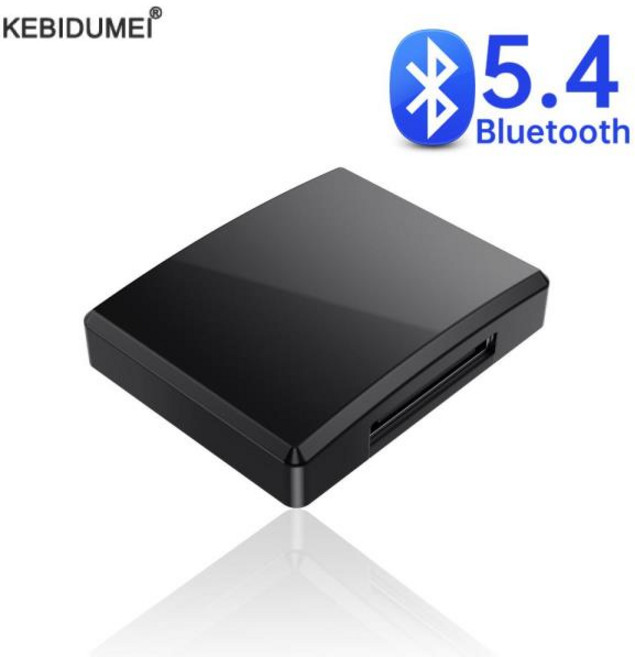 차량용블루투스리시버 블루투스 5.4 오디오 리시버 A2DP 스테레오 무선 음악 어댑터 아이폰 호환 아이팟 30 핀 잭 자동차 PC용 아날로그 스피커, 01 Black