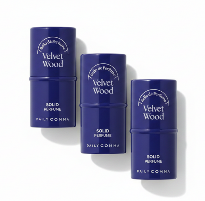 데일리콤마 벨로 드 퍼퓸 고체 향수 4.7 g 벨벳우드 3개 우디머스크향 사은품 마스크팩1개, 4.7g