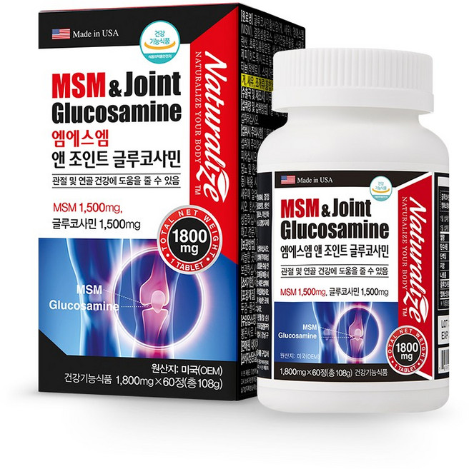 네추럴라이즈 엠에스엠 앤 조인트 글루코사민, 60정, 1개