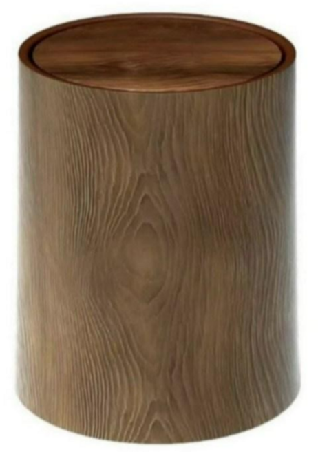 우드 쓰레기통 무소음 호텔 휴지통 기저귀 원형 체리우드 예쁜 원목, 원목st