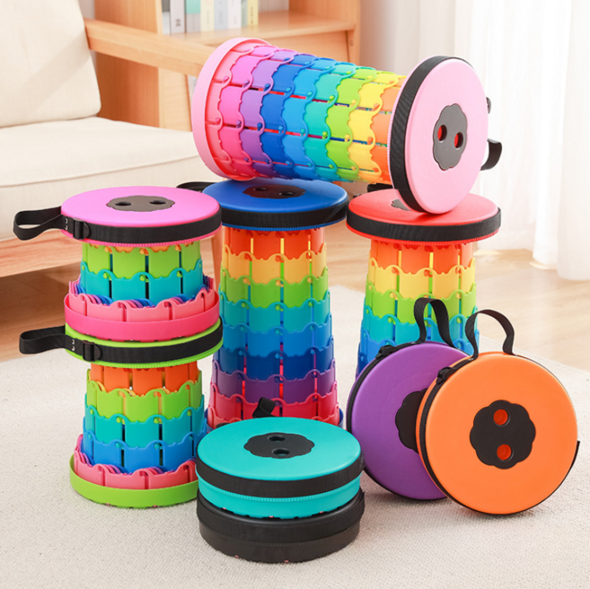 간이 아코디언 자바라의자 폴딩 롯데월드 줄서기 플라스틱 접이식 코끼리의자, 블랙, 1개