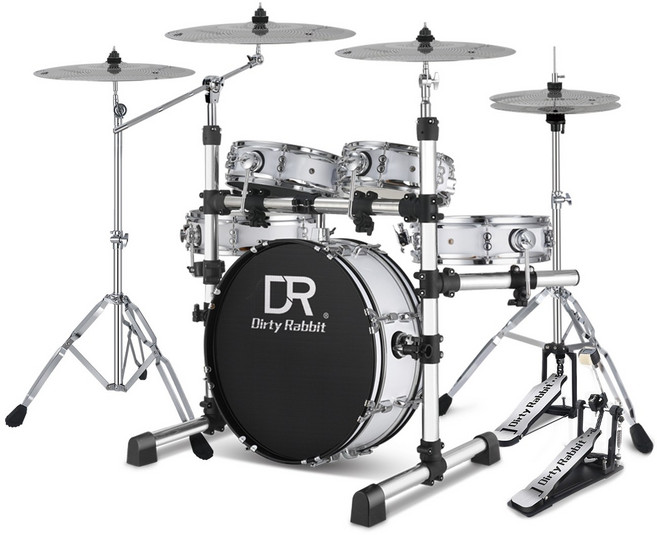 이스턴 코리아 DR 드럼 세트 어쿠스틱 5기통 무소음 겸용 연습용 입문용 추천, 화이트- 무소음 5기통4심벌, 1개