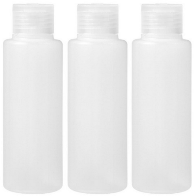 여행용 휴대용 공병 똑딱이 용기 100ml, 3개, 투명
