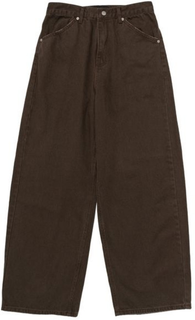 카고브로스 VINTAGE COTTON WIDE CURVED DENIM PANTS BROWN