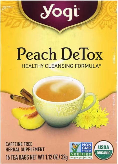 Yogi Tea 요기티 스킨 디톡스 피치 디톡스, 32g, 16개입, 1개