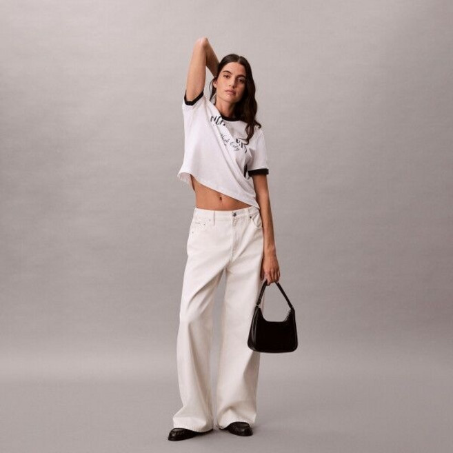 (매장)캘빈클라인 [캘빈클라인 진] [CK] 여성 캘빈클라인 링거 반팔 티셔츠 47F891G YAF 228839