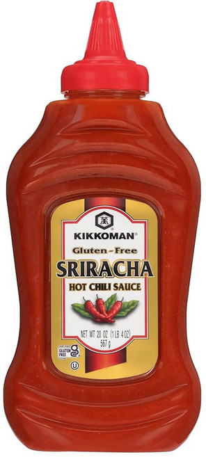 Kikkoman 글루텐 프리 스리라차 핫 칠리 소스 아시아 스타일 - 샌드위치 랩 파스타 국수 스시 찌르기에 적합 인공 색소 없음 1.8kg4파운드 311.8g11온스, 1개, 566g