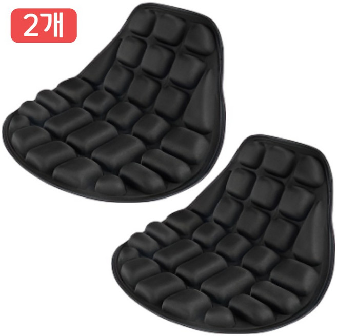 고탄력 오토바이 쿠션 방석, 2개, 블랙