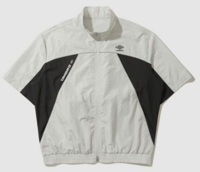 [엄브로] M 자켓 NQC UP321CJK82-WGR RAVE 나일론메탈 반팔 집업 자켓 / WHITE GREY