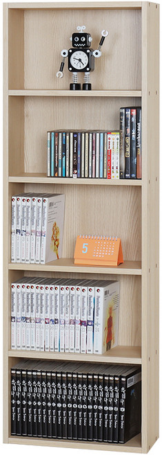 모던 D170 슬림 책장, 오크, 5단